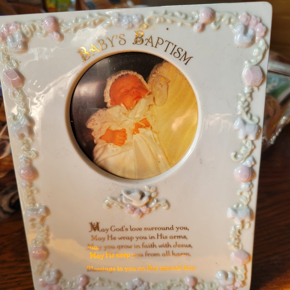 Baptism picture frame